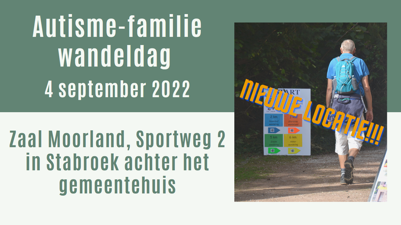 26ste Autisme-Familie-Wandeldag op 4 september 2022 -  Nieuwe locatie